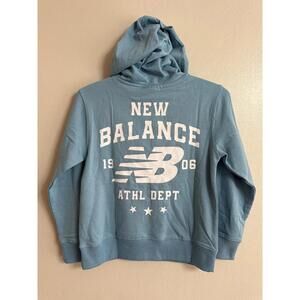 New Balance Kids Hoodie Pullover Chrome Blue S ( 8) New